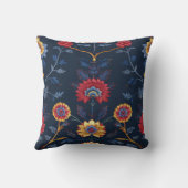 アンティークカラフルインディアンフローラ模様 クッション (裏面)