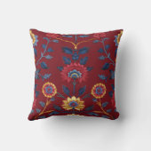 アンティークカラフルインディアンフローラ模様 クッション (裏面)