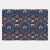 アンティークカラフルインディアンフローラ模様 ラッピングペーパーシート (正面2)