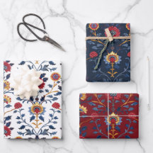 アンティークカラフルインディアンフローラ模様