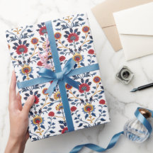 アンティークカラフルインディアンフローラ模様