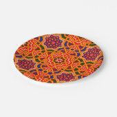 アンティークカラフルカーペットプリント ペーパープレート (アングル)