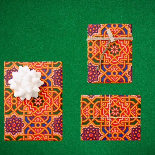 アンティークカラフルカーペットプリント ラッピングペーパーシート