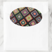 アンティークカラフルグラニースクウェアクラシックパターン 楕円形シール (バッグ)