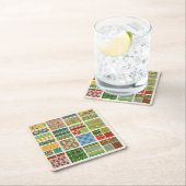 アンティークカラフルパッチワーク紙ナプキン スクエアペーパーコースター (インサイチュ)