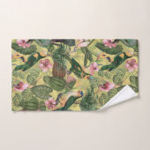 アンティークカラフルパロッツ熱帯ジャングルパターン バスタオルセット (ハンドタオル)