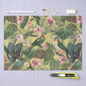 アンティークカラフルパロッツ熱帯ジャングルパターン 薄葉紙 (クラフト)