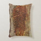 アンティークカリフォルニア州サンフランシスコの航空地図 アクセントクッション (正面(垂直))