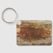 アンティークカリフォルニア州サンフランシスコの航空地図 キーホルダー (裏面)