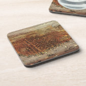 アンティークカリフォルニア州サンフランシスコの航空地図 コースター (左側)