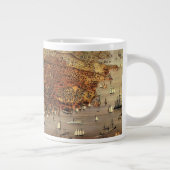 アンティークカリフォルニア州サンフランシスコの航空地図 ジャンボコーヒーマグカップ (右)