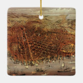 アンティークカリフォルニア州サンフランシスコの航空地図 セラミックオーナメント (裏面)