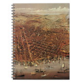 アンティークカリフォルニア州サンフランシスコの航空地図 ノートブック (正面)