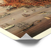 アンティークカリフォルニア州サンフランシスコの航空地図 ポスター (角)