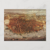 アンティークカリフォルニア州サンフランシスコの航空地図 ポストカード (正面)