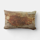 アンティークカリフォルニア州サンフランシスコの航空地図 ランバークッション (裏面)