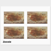 アンティークカリフォルニア州サンフランシスコの航空地図 長方形シール (シート)