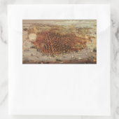 アンティークカリフォルニア州サンフランシスコの航空地図 長方形シール (バッグ)