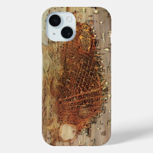 アンティークカリフォルニア州サンフランシスコの航空地図 Case-Mate iPhoneケース (裏面)