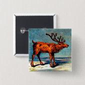 アンティークカリボプリント 缶バッジ (正面&裏面)