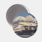 アンティークカーでのヴィンテージ家族旅行 マグネット (正面/裏面)