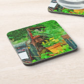 アンティークカープランター抽象芸術印象派 コースター (左側)