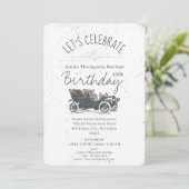 アンティークカー誕生日招待状 招待状 (スタンド正面)