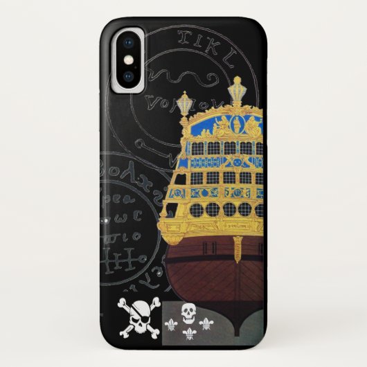 アンティークガレオンと海賊の宝石図 Case-Mate iPhoneケース (裏面)