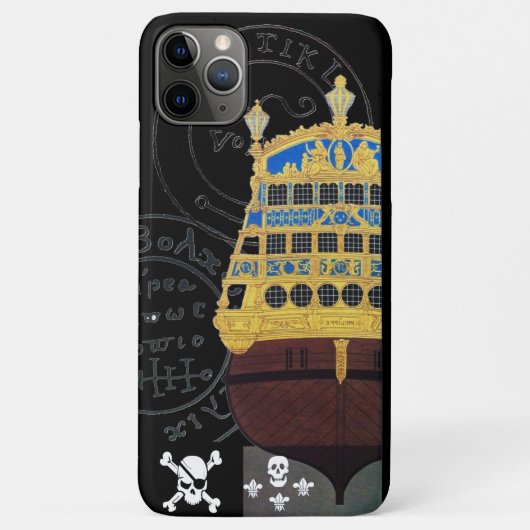 アンティークガレオンと海賊の宝石図 Case-Mate iPhoneケース (裏面)