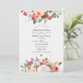 アンティークガーデンのフローラルウェディング招待状 招待状 (スタンド正面)