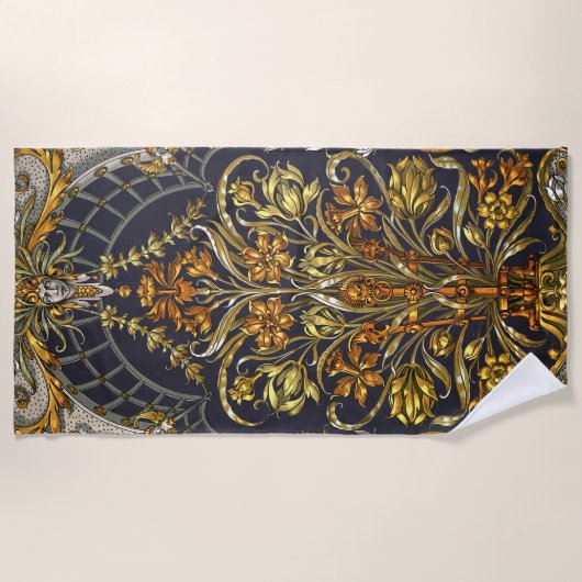 アンティークガーデンエントリービーチタオル ビーチタオル (正面)