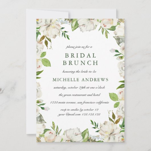 アンティークガーデンシック結婚ズブライダルブランチ 招待状 (正面)