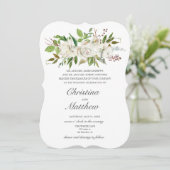 アンティークガーデンホワイトフラワーエレガントな結婚式 招待状 (スタンド正面)