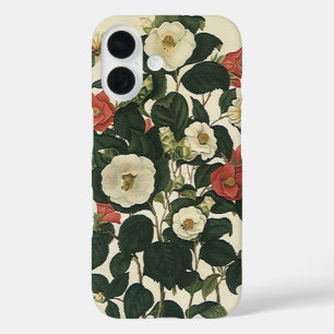 アンティークガーデンローズの花、ヴィンテージフローラル iPhone 16ケース