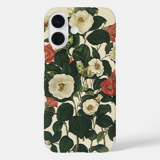 アンティークガーデンローズの花、ヴィンテージフローラル Case-Mate iPhoneケース (裏面)