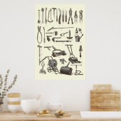 アンティークガーデン旧辞書ツール ポスター (キッチン)