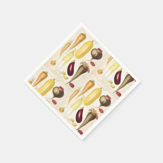 アンティークガーデン野菜キッチンアートクラフト紙 スタンダードカクテルナプキン (角)