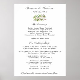 アンティークガーデン | エレガントな結婚式プログラム ポスター