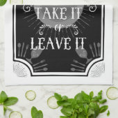 アンティークキッチンの看板 – 今日のメニュー キッチンタオル (折り畳み)