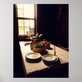 アンティークキッチンテーブル ポスター