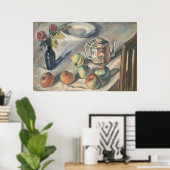アンティークキッチンテーブル　静物画 ポスター (ホームオフィス)