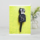 アンティークキットキャットクロック招待状 招待状 (スタンド正面)