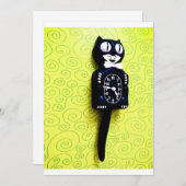 アンティークキットキャットクロック招待状 招待状 (正面/裏面)