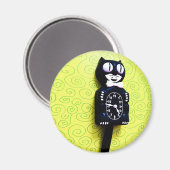 アンティークキット猫クロック磁石 マグネット (正面/裏面)