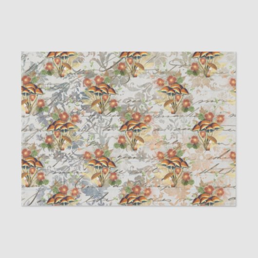 アンティークキノコのグループの切り離し紙 薄葉紙 (正面)