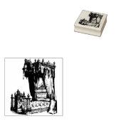 アンティークキャノピーベッドフランスの家具ヴィンテージアート ラバースタンプ (押印)