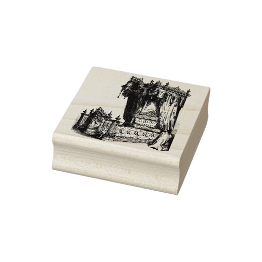 アンティークキャノピーベッドフランスの家具ヴィンテージアート ラバースタンプ (スタンプ)