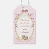 アンティークキャリッジピンク金ゴールドバラジンガム ギフトタグ (裏面)