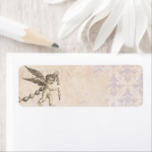 アンティークキューピッドとガーランドヴィンテージ ラベル (インサイチュ)