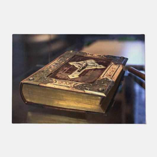 アンティークキリスト教聖書 ドアマット (正面)